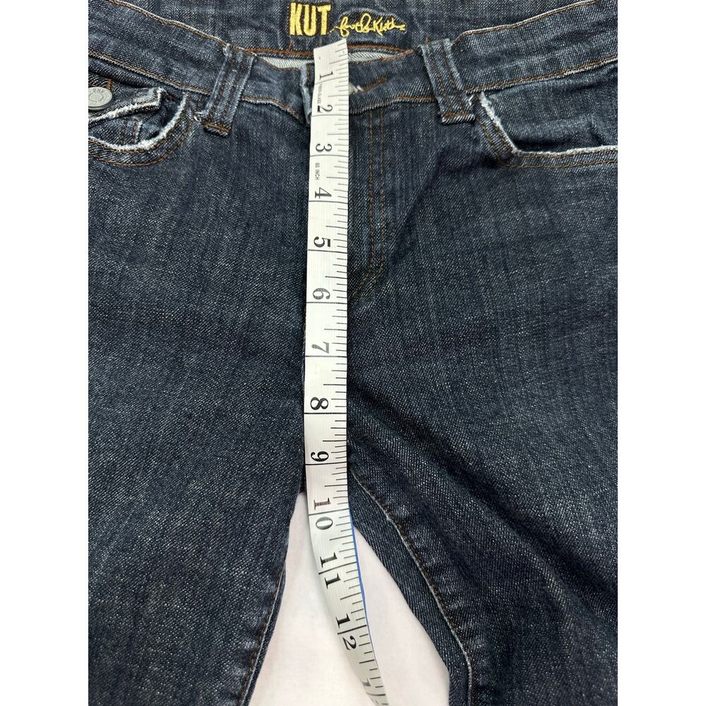 KUT From The Kloth Y2K Dark Wash Cropped Flap Pocket Jeans Size 2 - Picture 9 of 13